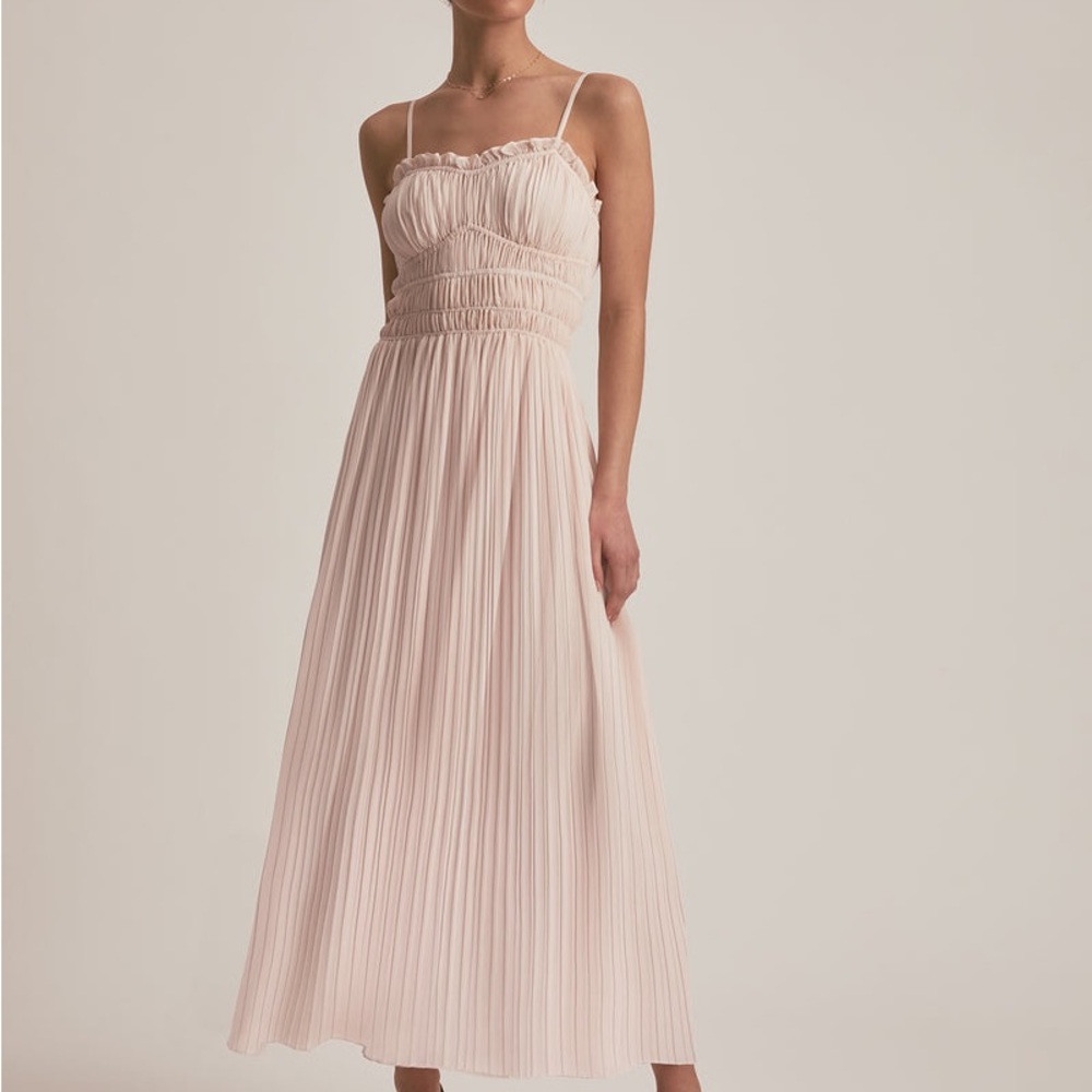 Favorite Daughter The Best Dressed Guest Pleated Maxi Dress Rosewater M NWOT